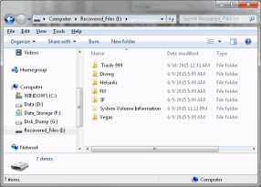 Recovered files on the external NTFS disk