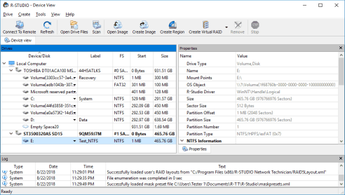 File Recovery Software: R-Studio Main panel