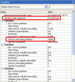 Finding RAID parameters: Disk template