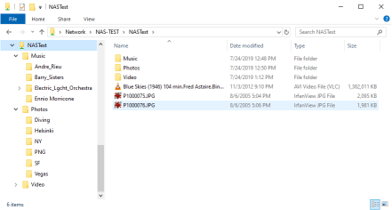 File system on the NAS device.
