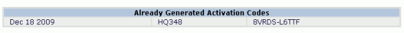 Activation code