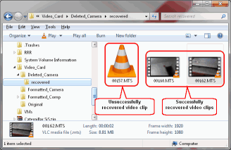 HD Video Recovery from SD cards: Video Recovery: Recovered Video Clips
