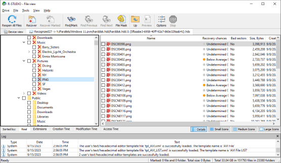 Enumerated files on the Windows 11 Disk created by Parallels Desktop for Mac